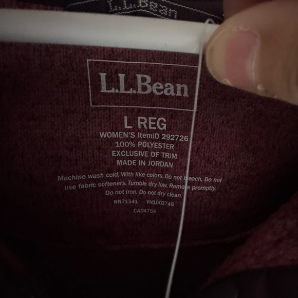 L.L. Bean Dark Plum Rose Women's Pullover - Picture 2 of 6